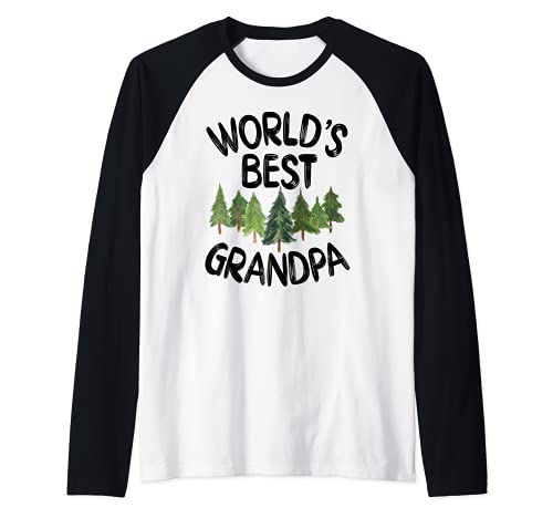 World's Best Grandpa Cute Outdoorsman Father's Day Maglia con Maniche Raglan