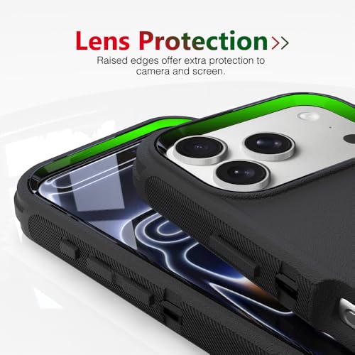 Image of Rugged Case Compatible with iPhone 17 Pro Max | Heavy-Duty Shockproof Protective Cover, Black