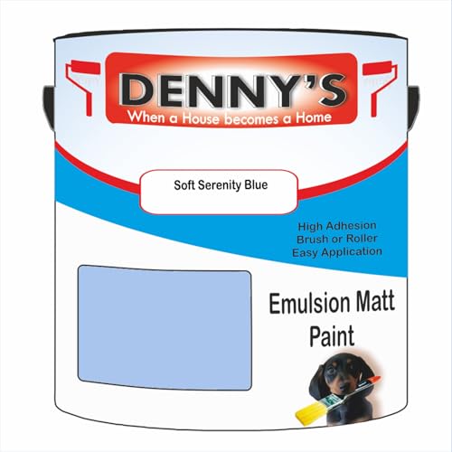 Premium Interior Wall & Ceiling Emulsion Paint – Soft Serenity Blue – Rich Matt Finish, Durable & Washable, Low Odour, Ideal for Living Rooms, Bedrooms & Hallways (1 Litre Tin)