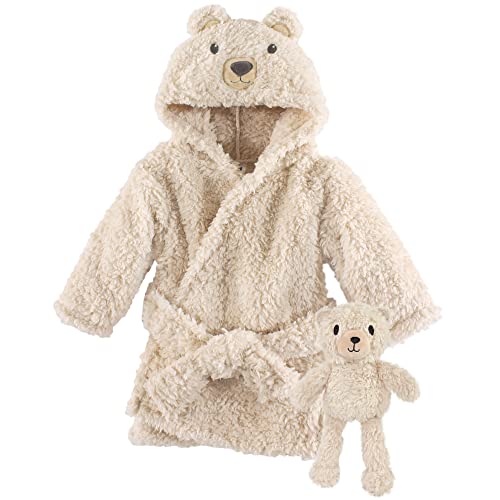 Image of Hudson Baby unisex-baby Plush Bathrobe and Toy Set