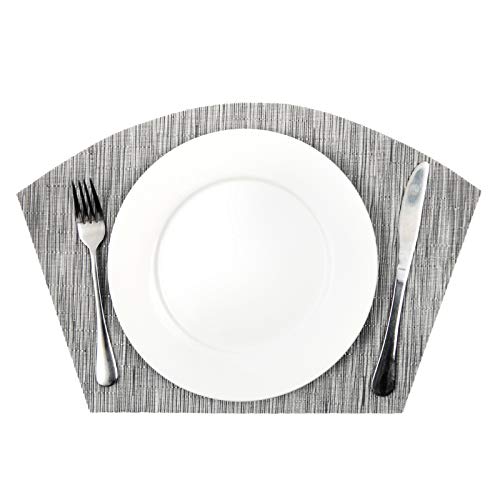 image for SHACOS Small Round Table Placemats Set of 4 Wedge Placemats Heat Resis
