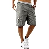 MENS casual cool smart multi pocket cargo shorts mens new size S M L XL XXL 3XL (large 35 - 36 waist, Grey)