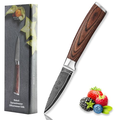 Wakoli Paring Knife - 3.2-Inch Damascus, Pakkawood Handle