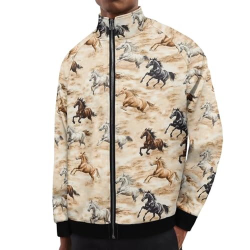 Image of Men's Lightweight Jackets Casual Full Zip Fleece Jacket Men Coats Fashion Long Sleeve Sweatshirt