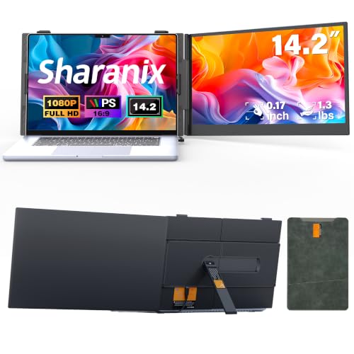 Image of 14.2 inch Laptop Screen Extender, 1.3lbs Ultra-Light Laptop Monitor Extender Dual Screen with 1080P FHD IPS, USB-C /HDMI Plug n Play Portable Monitor for Laptops 13-17 inch (Win /Mac /Chrome /Android)