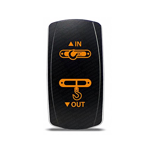 Ch4X4 Momentary Rocker Switch Winch In-Out Symbol - Amber Led #TOP13
