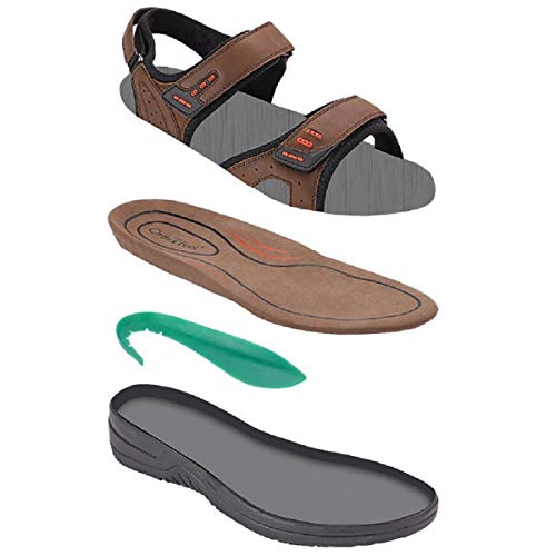 Orthofeet Orthopedic Sandals For Men - Ideal For Heel And Foot Pain Relief. Therapeutic Design With Arch Support, Arch Booster, Cushioning Ergonomic Sole & Extended Widths - Cambria #TOP4