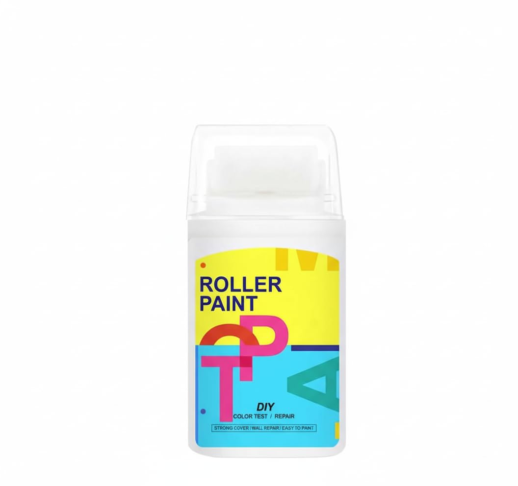 NALACAL Wall Repair Paste Small Roller, Wall Roller Brush Set Tool, Fast Cleaning Stain Wall Repair, Suitable for Repairing Latex Paint Wall DIY Creation Repair Wall Stains, White- 100g