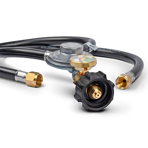 Gassaf 2 Feet Y Splitter Propane Regulator, 2 Hose Low Pressure Regulator Kit For Most Lp Gas Grill, Heater, Camping Stove And Fire Pit Table #TOP3