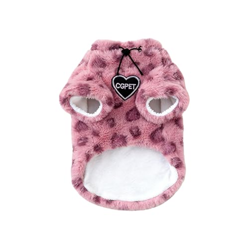 Fleeces Lined Winter Cats Clothing for Maximums Warmth and Comfortable in Cold Environment with Leopards Print Soft Plush Pet Sw