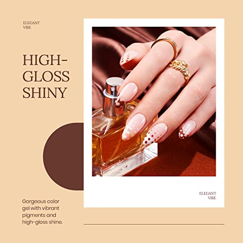 Beetles Gel Nail Polish Kit- 6 Colors Nude Gel Polish Set Soak Off Nail Lamp Gel Polish Set White Ivory Nude Pink Peach Brown Natural Skin Tone Gel Nail Kit Diy Home Manicure Gifts For Women #TOP4