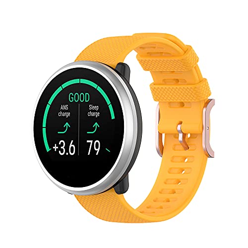 Compatibile con cinturini POLAR Unite/Ignite, accessori di ricambio in silicone per Smart Watch Polar Unite/Ignite e Acciaio inossidabile, colore: Giallo