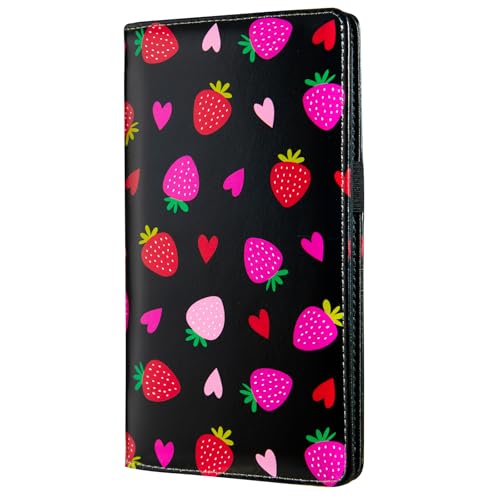 Image of checkbook cover,Checkbook Cover for Duplicate Checks,RFID Checkbook Register Cute Wallet women Men Credit Card Holder (Strawberries)