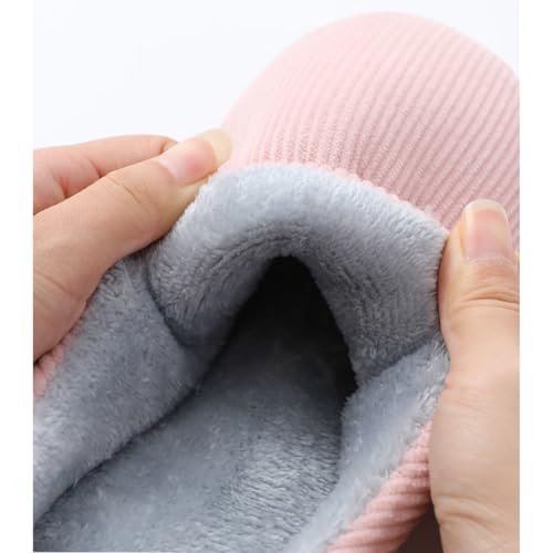 Generic Unisex Adults House Slippers - Pink, Faux Fur & Memory Foam, Cozy Warm Plush Closed Toe Slippers3