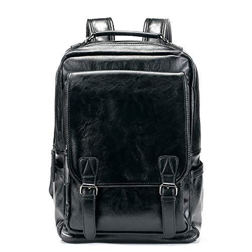 Mochila unisex de cuero for hombre con la bolsa de 14 pulgadas portátiles de gran capacidad