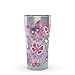 Tervis 1277891 Butterfly Motif Stainless Steel Tumbler with Clear and Black Hammer Lid 20oz, Silver