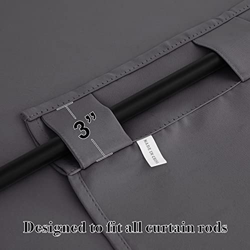 Image of RYB HOME Small Window Curtains - Blackout Insualting Privacy Curtains for Kids Bedroom Kitchen Bathroom Basement Cafe Cabinet Tiers Drapes, 34 Width x 30 Length, 2 Panels, Grey