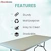 EventStable TitanPRO Plastic Folding Table - Sturdy Outdoor Folding Table - Lightweight Fold Up Table for Weddings Cocktail Parties patios - 6' x 30'' - 5 Pack