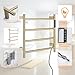Heated Towel Racks,4 Bars Towel Warmer Rack for Bathroom, Wall Mounted Electric Towel Warmer with Timer, Plug-in/Hardwired Towel Dryer Rack Gold