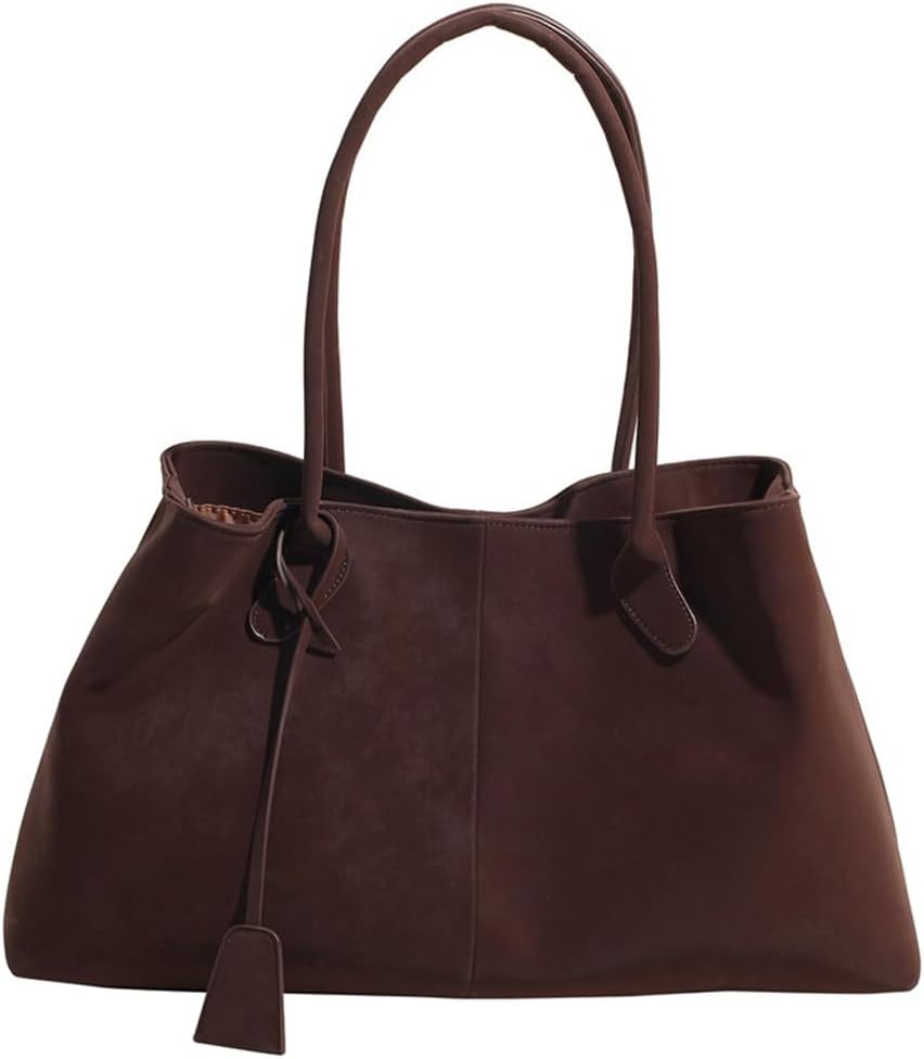 Faux Suede Slouchy Shoulder Bag Women Large Hobo Tote Bag Leather Strap Magnetic Lightweight Satchel Casual Travel Work