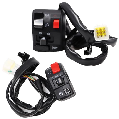 YananAC 1 Para 22mm Lenker Motorrad Schalter Lenkerschalter für Blinker Blinkerschalter Blinkerschalter Fernlicht Abblendlichtschalter Blinker für Ebike Blinkerschalte Traktor