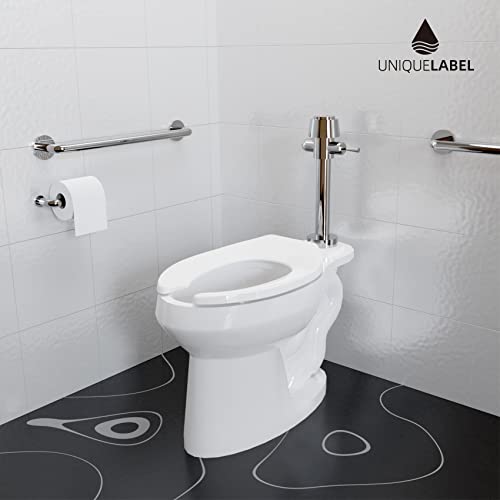 Commercial Open Front Toilet Seat Without Cover, Heavy Duty, Stainless Steel Hinge, Elongated/Oval, Plastic, White #TOP6