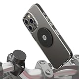 SUPPORT MOTO ET VÉLO, UNIVERSEL : Testé à 225 km/h sur moto et 70 km/h sur vélo, ça tient. L'aimant breveté de 8 kg fait le reste. Vous accédez facilement à votre téléphone, contrairement aux supports trop rigides.