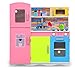 Set di Giocattoli divertenti Utensili da Cucina , Rosa Cucina Mio Piccolo Chef di Suoni Giocattolo da Cucina in MDF Accessoriata per Bambini Giocare Educazione per Bambini Sopra i 3 Anni 80x30x85 cm