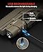 EZshoot 800 Lumens Pistol Light Laser Combo Rechargeable, Pistol Flashlight with Slidable Rail Compatible with Glock and Picatinny Rail, Gun Light with Green Laser Beam, Desert Tan