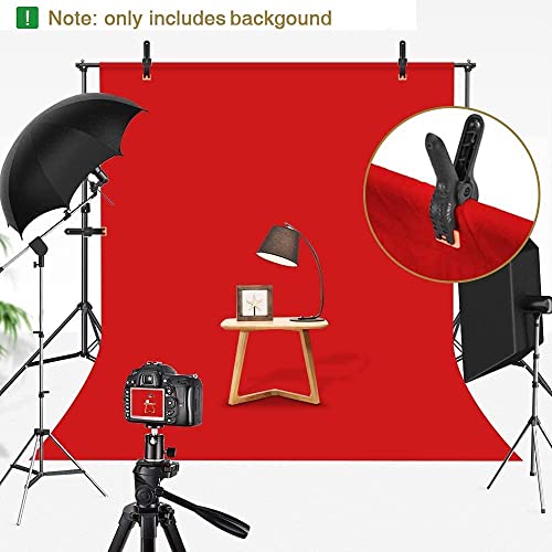 Image of HomeArt 4x8 Feet Red Backdrop for Decoration, Photography, Chroma Key Virtual Red Background Sheet for Photography Zoom Meeting, Cloth Curtain for Video Studio Streaming Gaming Photoshoot