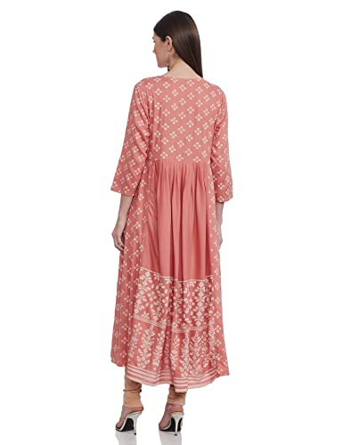 Image of Max Women Rayon Regular Fit Printed A-Line Regular Kurta