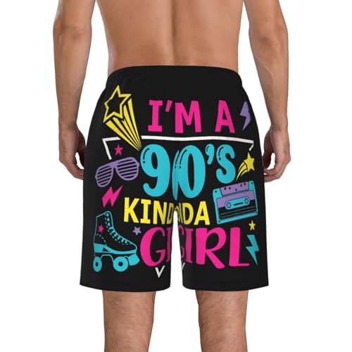 I'm A 90'S R&B Kinda Girl Boardshorts Men's Casual Bathing Suits Quick Dry Drawstring Beach Swim Shorts3