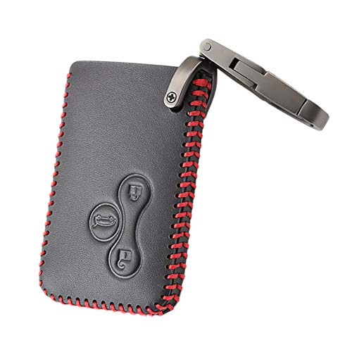 Portachiavi per Renault Megane R.S. Scenic 3 pulsanti linea rosso pelle