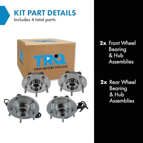 Image of TRQ Front and Rear Wheel Bearing and Hub Assembly Set 4 Piece Compatible with 2009-2020 Dodge Journey