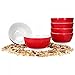 Produktbild Van Well Vario Müslischalen-Set 6-teilig I Schalen-Service für 6 Personen I Tiefe Suppen-Schüssel 14cm I Porzellan-Set innen weiß & außen Rot I Salat-Schüssel mikrowellengeeignet