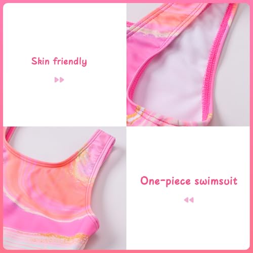 Image of Girls One Piece Swimsuit Quick Dry Swimwear Beach Bathing Suit for 3-18 Years