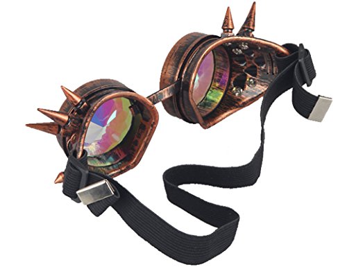 ZAIQUN Kaleidoscope Glasses Steampunk Goggles Rivet Steampunk Windproof Mirror Vintage Gothic Rave Rainbow Crystal Lenses Glasses steampunk buy now online ZAIQUN Kaleidoscope Glasses Steampunk Goggles Rivet Steampunk Windproof Mirror Vintage Gothic Rave Rainbow Crystal Lenses Glasses steampunk buy now online