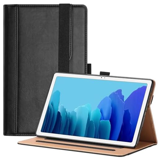 ProCase Galaxy Tab A7 10.4 inch Case (Model SM-T500 T503 T505 T507), Premium PU Leather Protective Cover Stand Folio Case with Strap for 2020 Release Samsung Galaxy Tab A7 Tablet 10.4” -Black