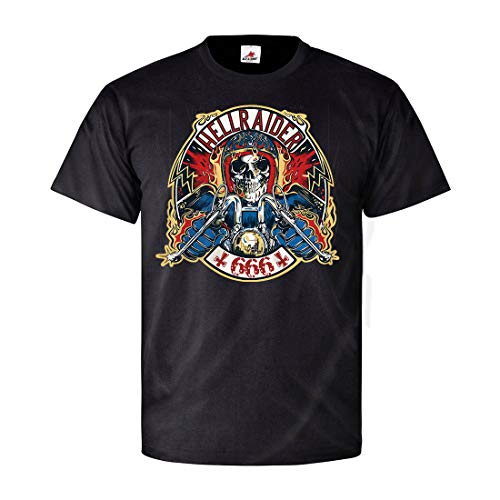 T-shirt motocycle à motif tête de mort Hellraider 666 pour vos sorties