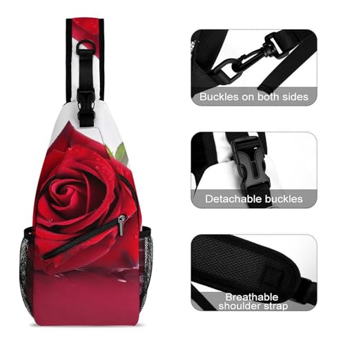 Mochila de hombro blanca tipo sling para senderismo miniatura 3