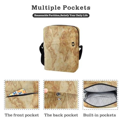 Ancient Vintage Map messenger bag for women crossbody Shoulder Crossover Bag Cross Body Purse Adjustable Strap for Shopping business2