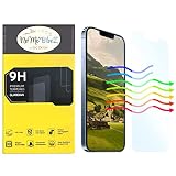 Dig Detox Nomoblooz Lot de 2 films de protection d'écran anti-lumière bleue avec kit d'installation et de nettoyage en verre trempé pour iPhone