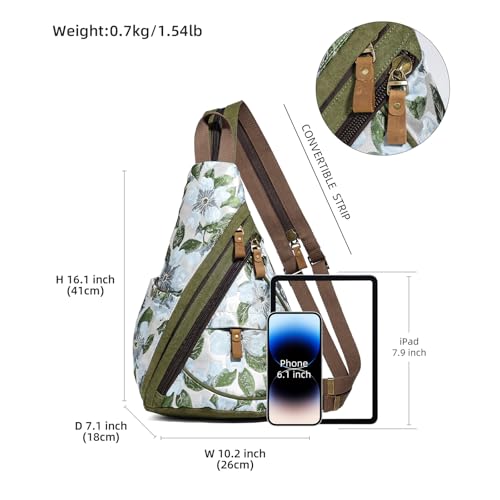 Image of KL928 Canvas Sling Bag - Small Crossbody Backpack Shoulder Casual Daypack Rucksack for Men Women