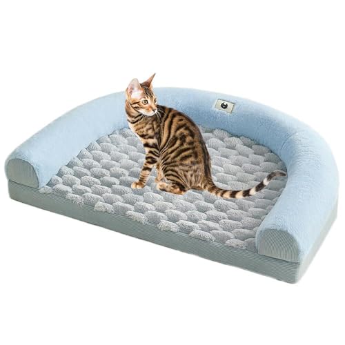 Lifetipsトイガー Toyger U型 ペットベッド 犬 猫 クッション ソファ 丸洗い可 滑り止め 保温 四季対応 小型犬 中型犬 大型犬 多頭飼い 快適 枕付き 軽量 カバー取り外し インテリアに馴染む 圧縮梱包 極厚 やわらか 防汚 通気性(ブ