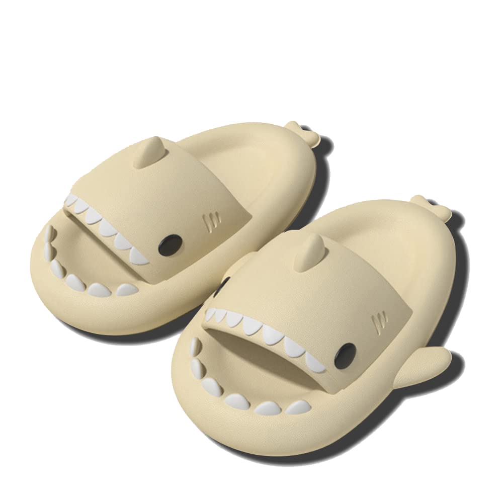 SKADE Cute Cartoon Sharks Shower Slippers, Unisex Shark Slippers Slides Open Toe Summer Beach Slippers, Couple Bathroom Non-Slip Slippers, Soft Shower Sandal for Women Men