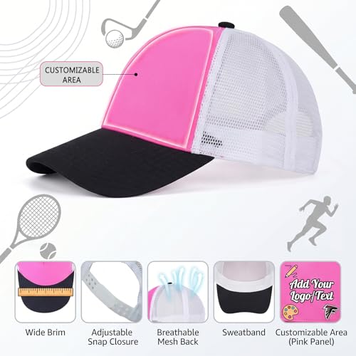 Image of 5 Pack Sublimation Blank Trucker Hats, Mesh Baseball Caps Bulk for DIY Crafting Snapback Plain Hat, Assorted Colors