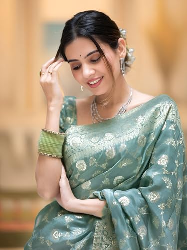 Image of Yashika Women's Pure Kanjivaram Silk Saree Soft Banarasi Style Wedding With Blouse Piece | Saree For Women | New Sari