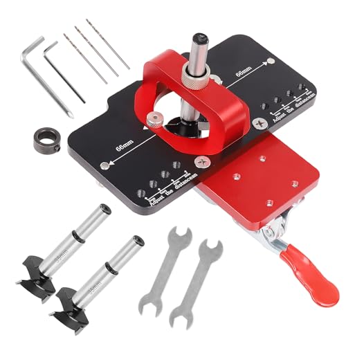 35mm Cabinet Hinge Jig, Aluminum Alloy Concealed Hinge Jig, Accurate Locking Hinge Drilling Jig Hole Guide Hole Puncher Locator Concealed Installation Household Tools for Door Cabinets