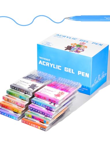 Set de 100 bolígrafos acrílicos gel colores vivos miniatura 1