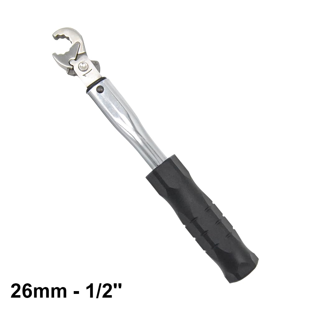 3S SuperSamaStore TWR-026 - Llave dinamométrica de carraca de 26 mm para conexiones de climatización de 1/2" – Par precalibrado 56 Nm – Compatible R32 R22 R410 R407 R134 – con estuche
